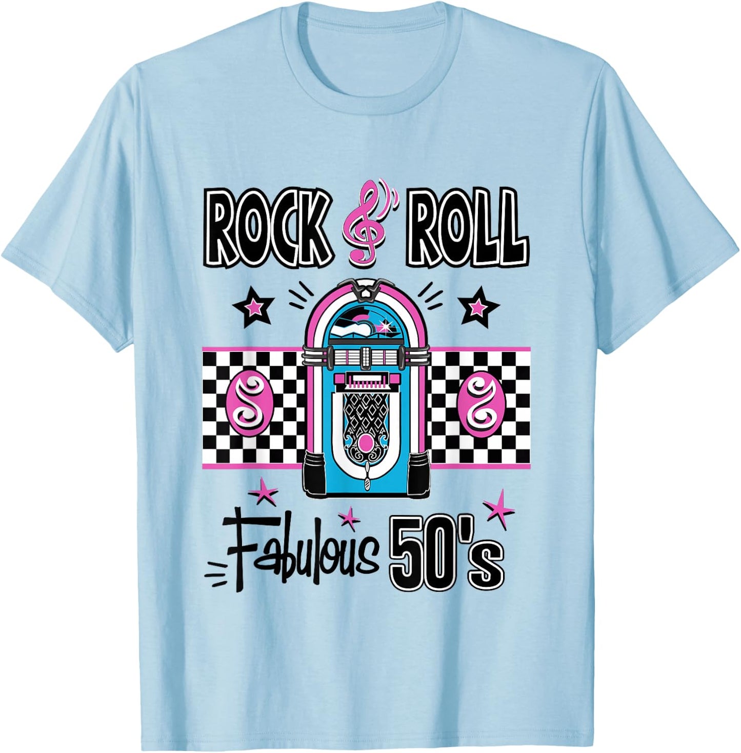 Rock N Roll 50s Sock Hop Dance Women Girls Men Rockabilly T-Shirt - T-Shirt | Light Blue