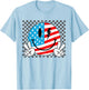 Fourth of July Smile Face Patriotic USA American Flag Men T-Shirt - T-Shirt | Light Blue
