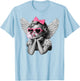 Cupid Blowing Bubble Heart Sunglasses Leopard Valentines Day T-Shirt - T-Shirt | Light Blue