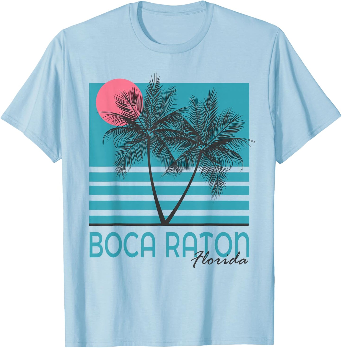 Boca Raton FL T Shirt Vintage Florida Souvenirs T-Shirt - T-Shirt | Light Blue