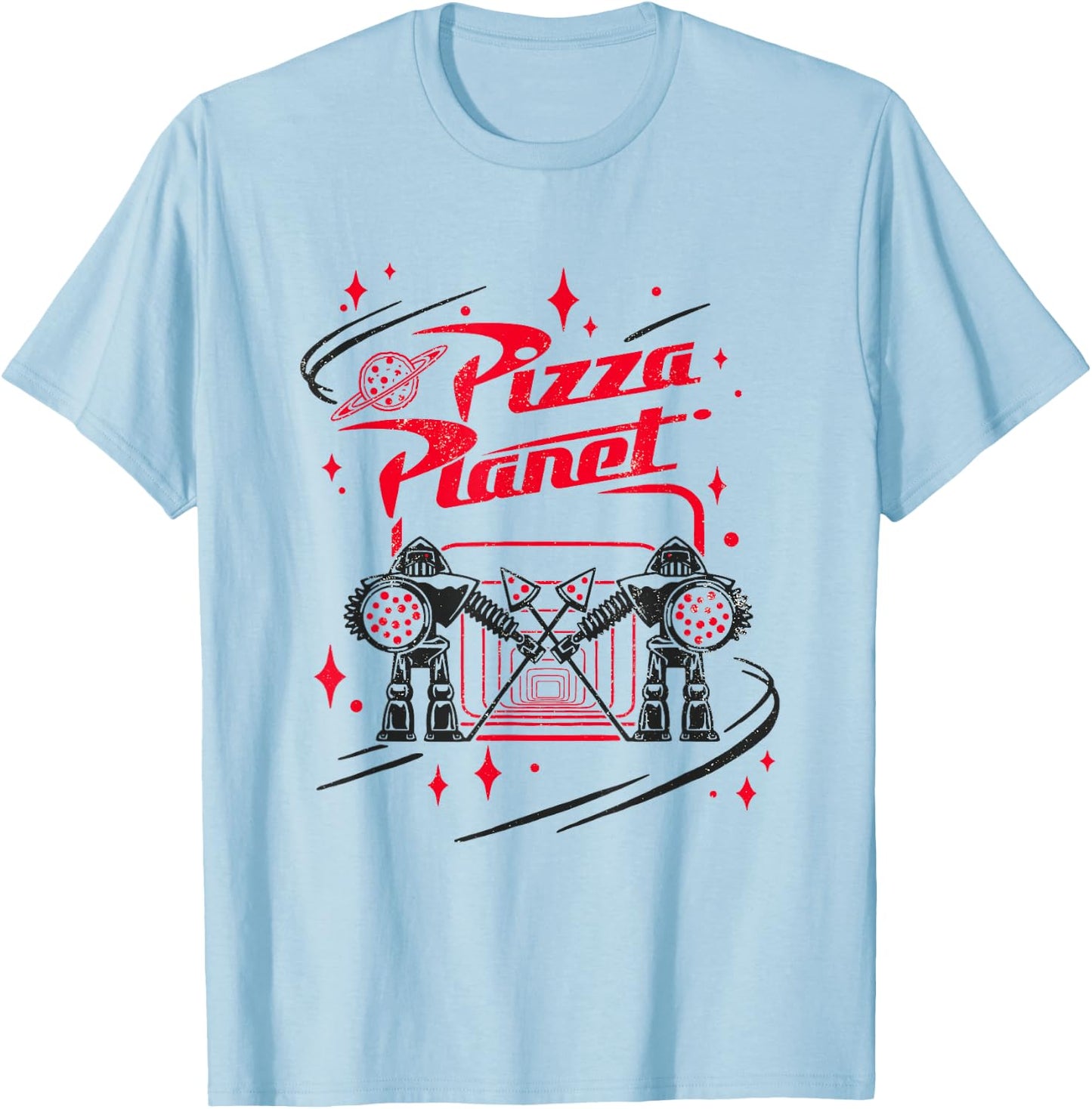 Disney Pixar Toy Story Pizza Planet Cool Guards Retro Logo T-Shirt - T-Shirt | Light Blue