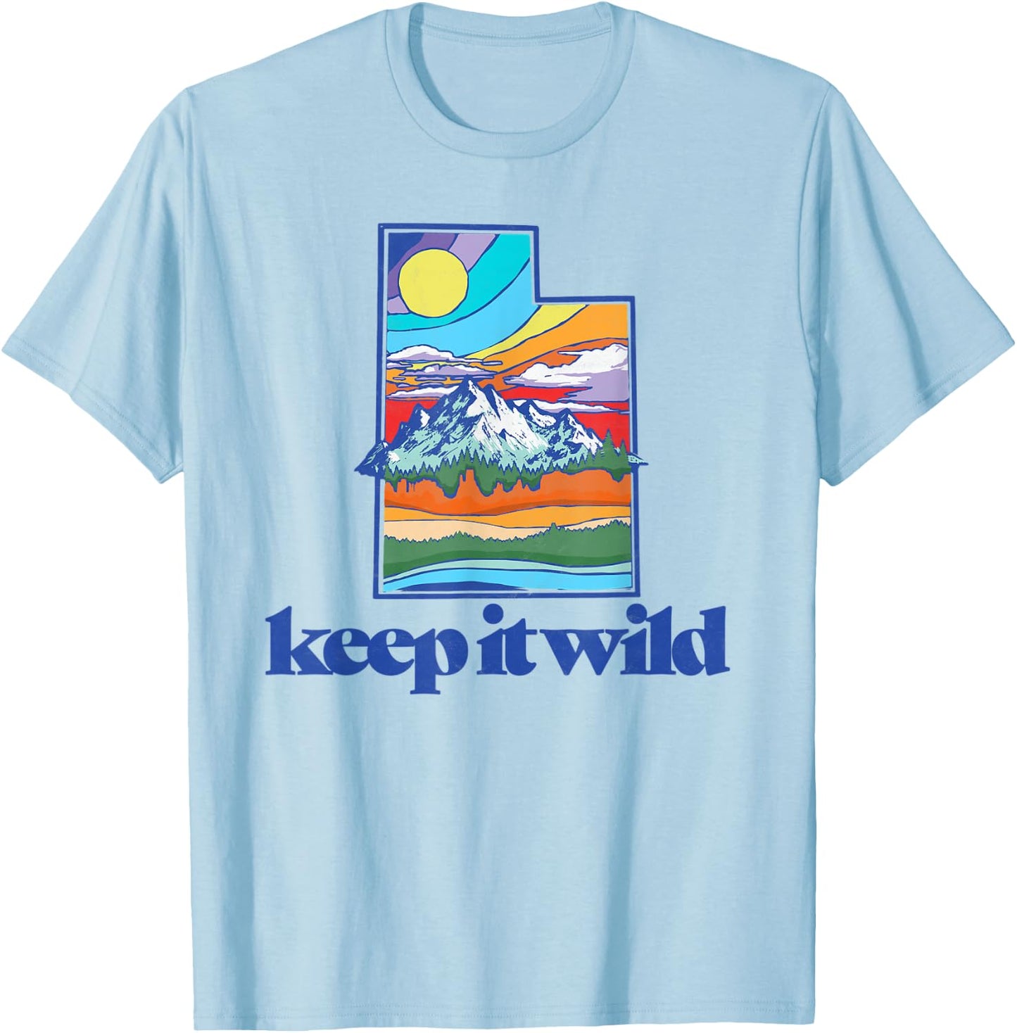 Keep It Wild Utah Vintage Nature Outdoor Graphic T-Shirt - T-Shirt | Light Blue