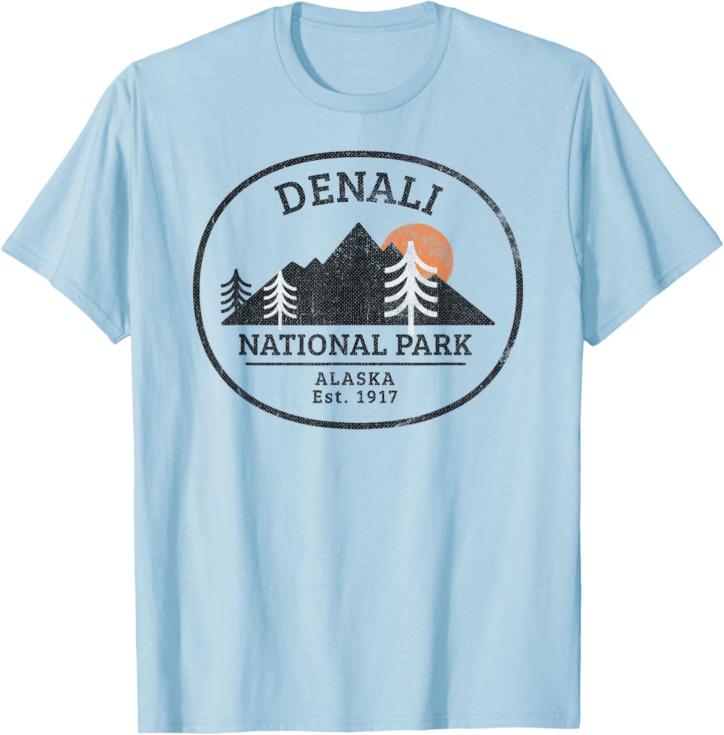 Vintage Denali National Park Alaska T-Shirt - T-Shirt | Light Blue