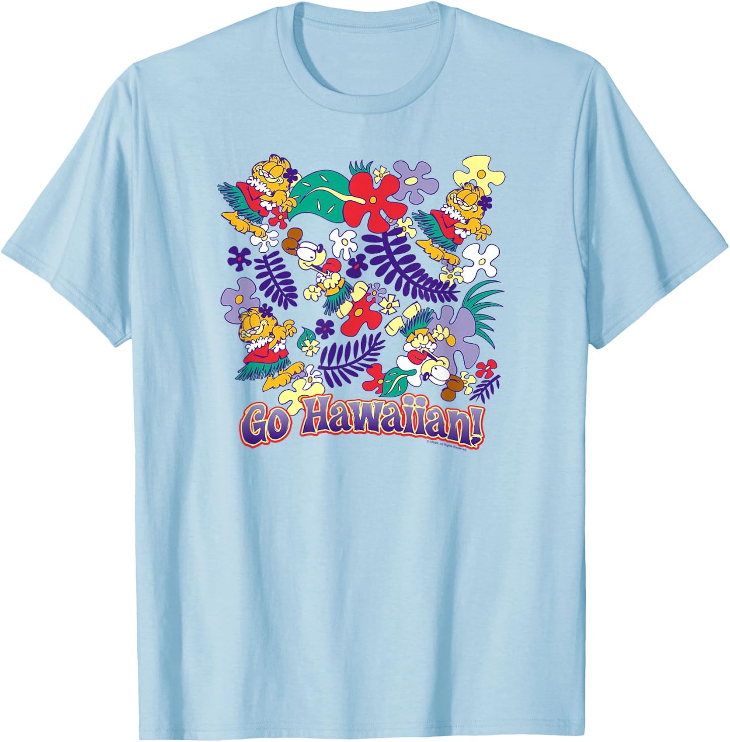 Garfield Go Hawaiian T-Shirt - T-Shirt | Light Blue