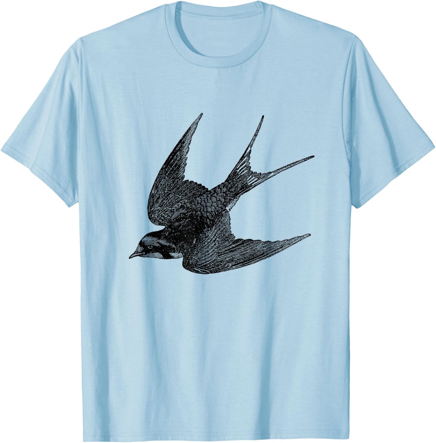 Barn Swallow Bird Print T-Shirt - T-Shirt | Light Blue