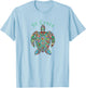 St Croix Tribal Turtle Gift T-Shirt - T-Shirt | Light Blue