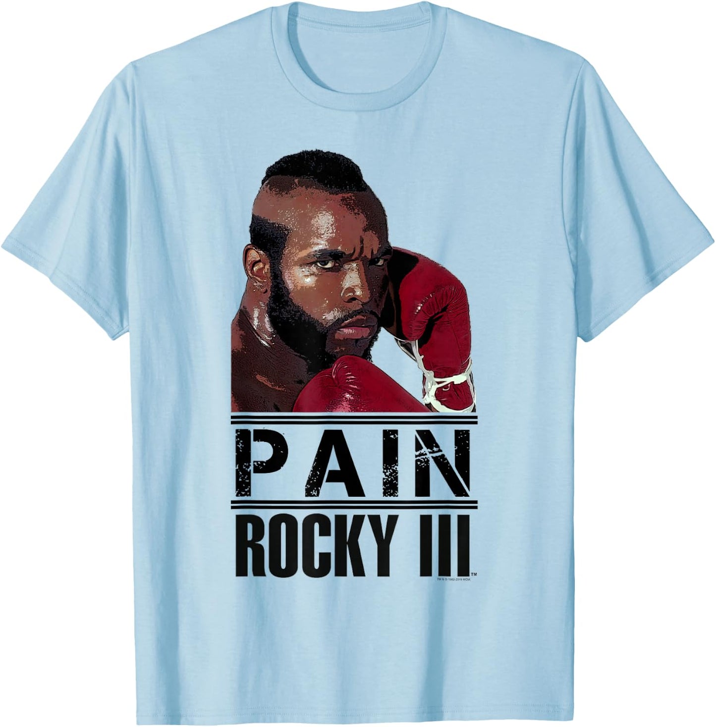 Rocky 3 Clubber Lang Pain Portrait Logo T-Shirt - T-Shirt | Light Blue