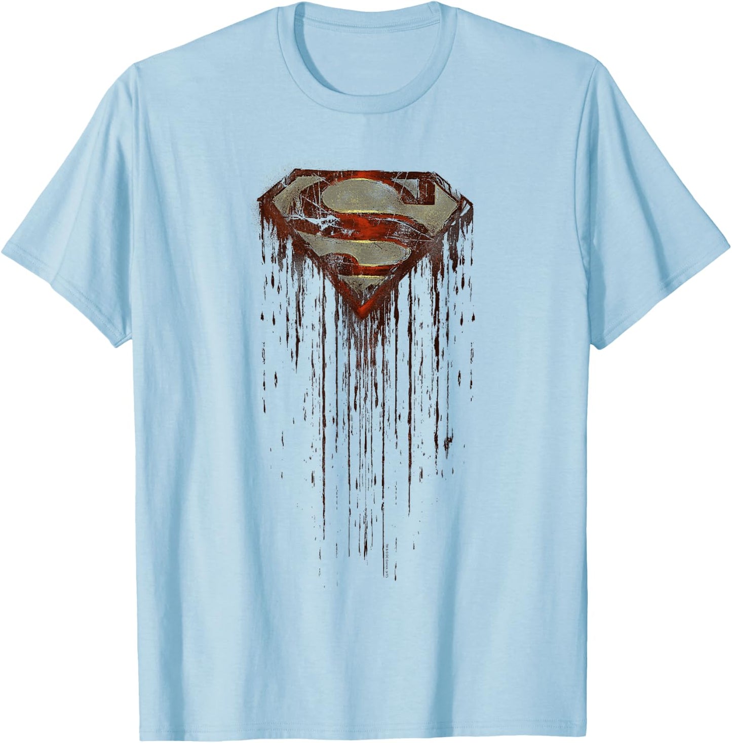 Superman Shield Drip T-Shirt - T-Shirt | Light Blue