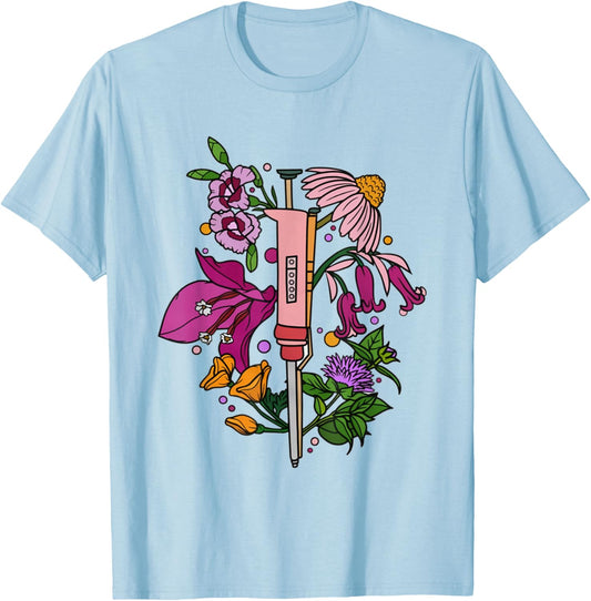 Chemistry Laboratory Pipette Medical Lab Tech Technician T-Shirt - T-Shirt | Light Blue