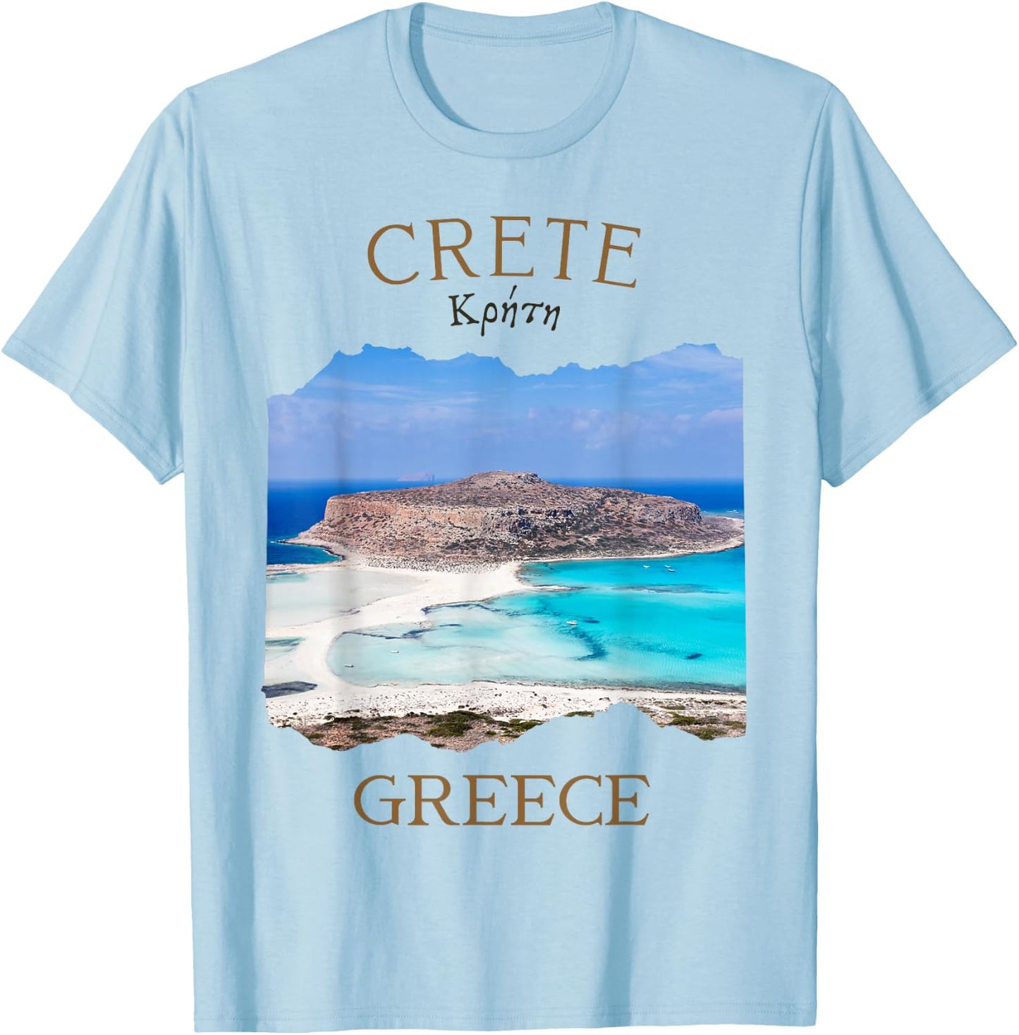 Greek Island Crete Greece featuring Balos Beach in Chania T-Shirt - T-Shirt | Light Blue