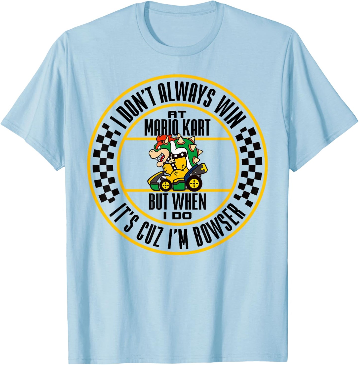 Nintendo Mario Kart Winning As Bowser Graphic T-Shirt - T-Shirt | Light Blue