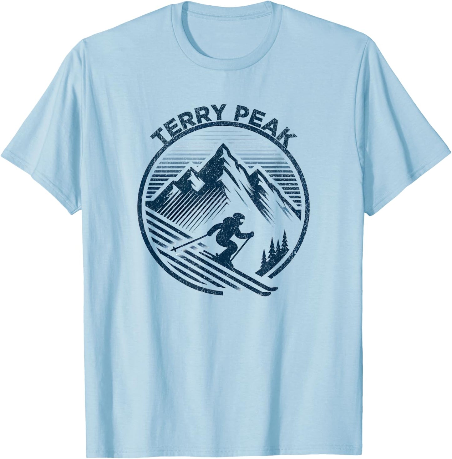 Terry Peak South Dakota Ski Resort Winter Skiing T-Shirt - T-Shirt | Light Blue