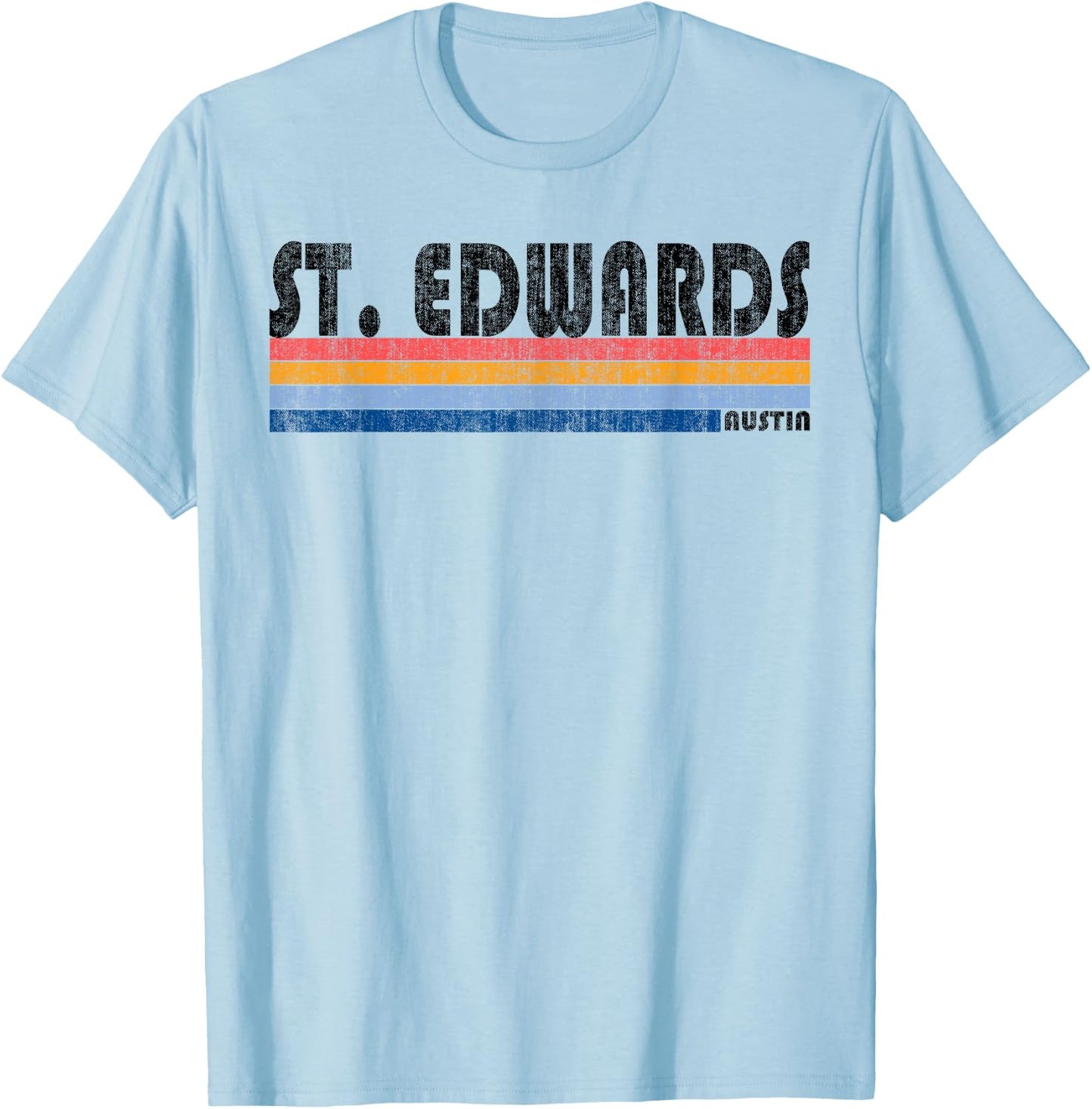 Vintage 1980s Style St. Edwards TX T Shirt T-Shirt - T-Shirt | Light Blue