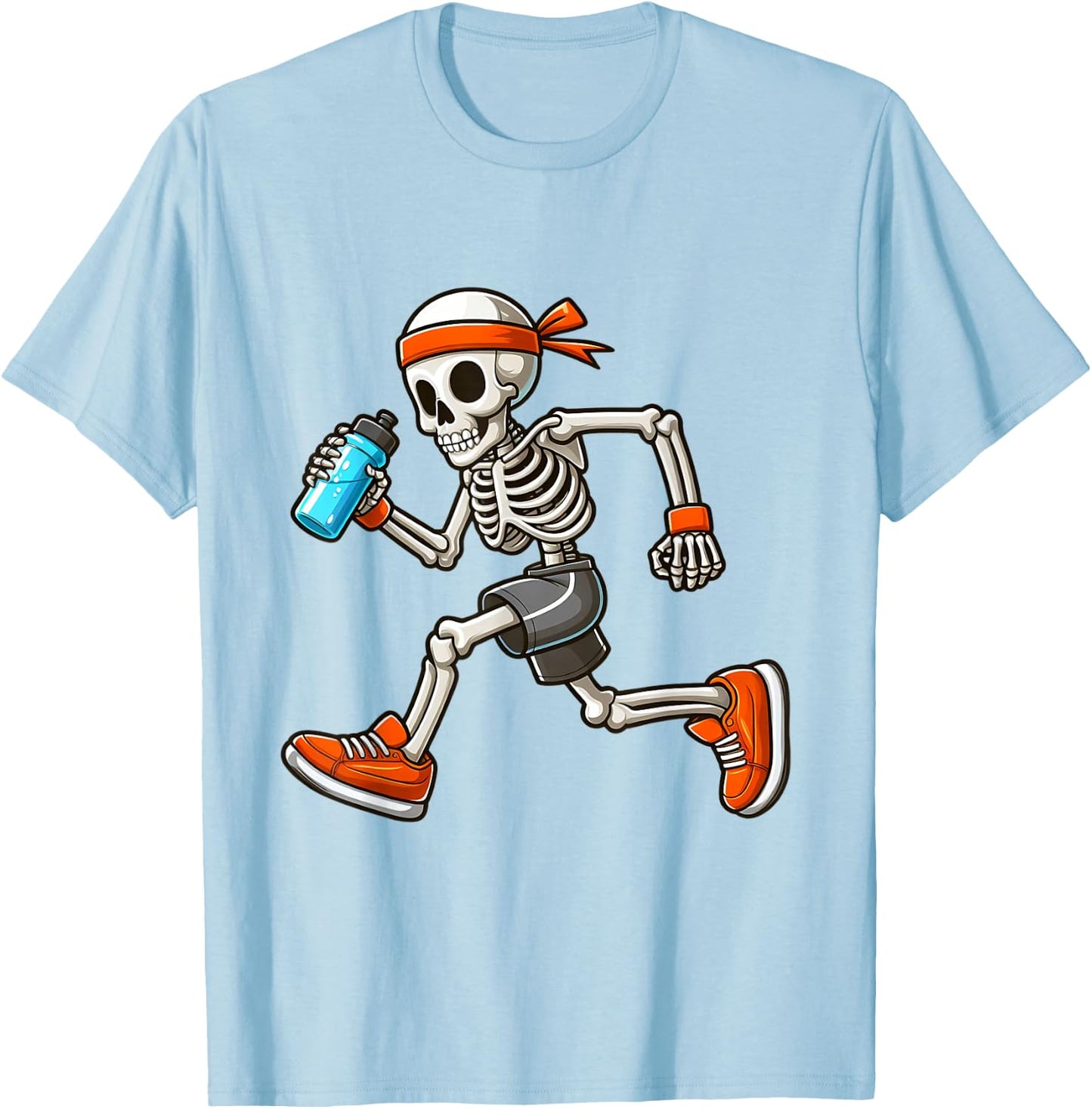 Running Skeleton Halloween Costume Spooky Runners Lover T-Shirt - T-Shirt | Light Blue