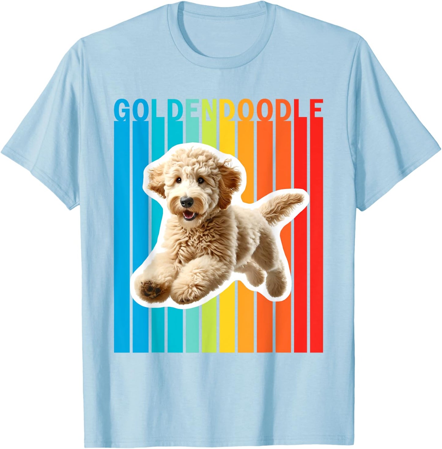 Colorful Goldendoodle T-Shirt - T-Shirt | Light Blue