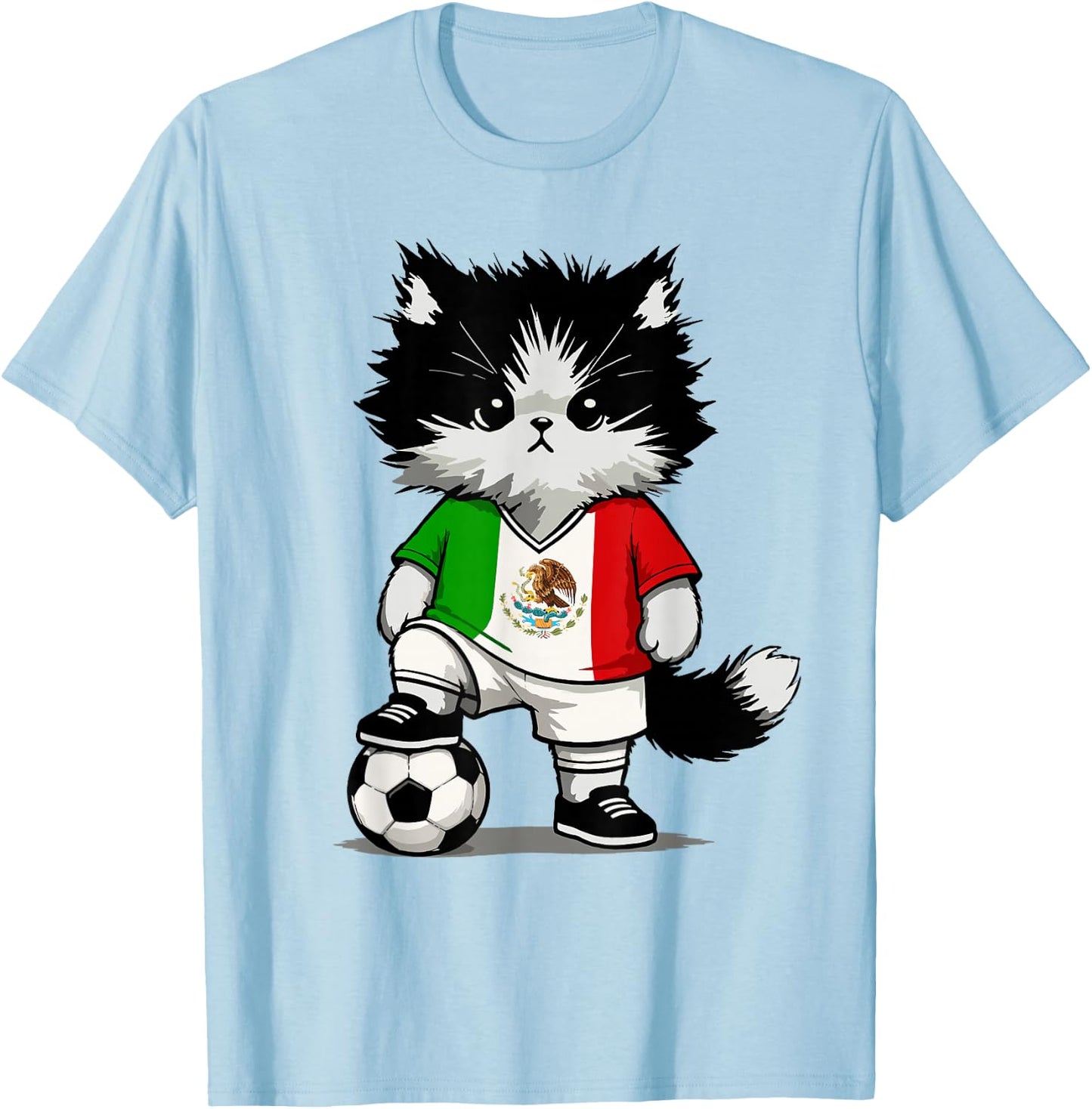 Mexican Flag Men Women Kids Mexico T-Shirt - T-Shirt | Light Blue