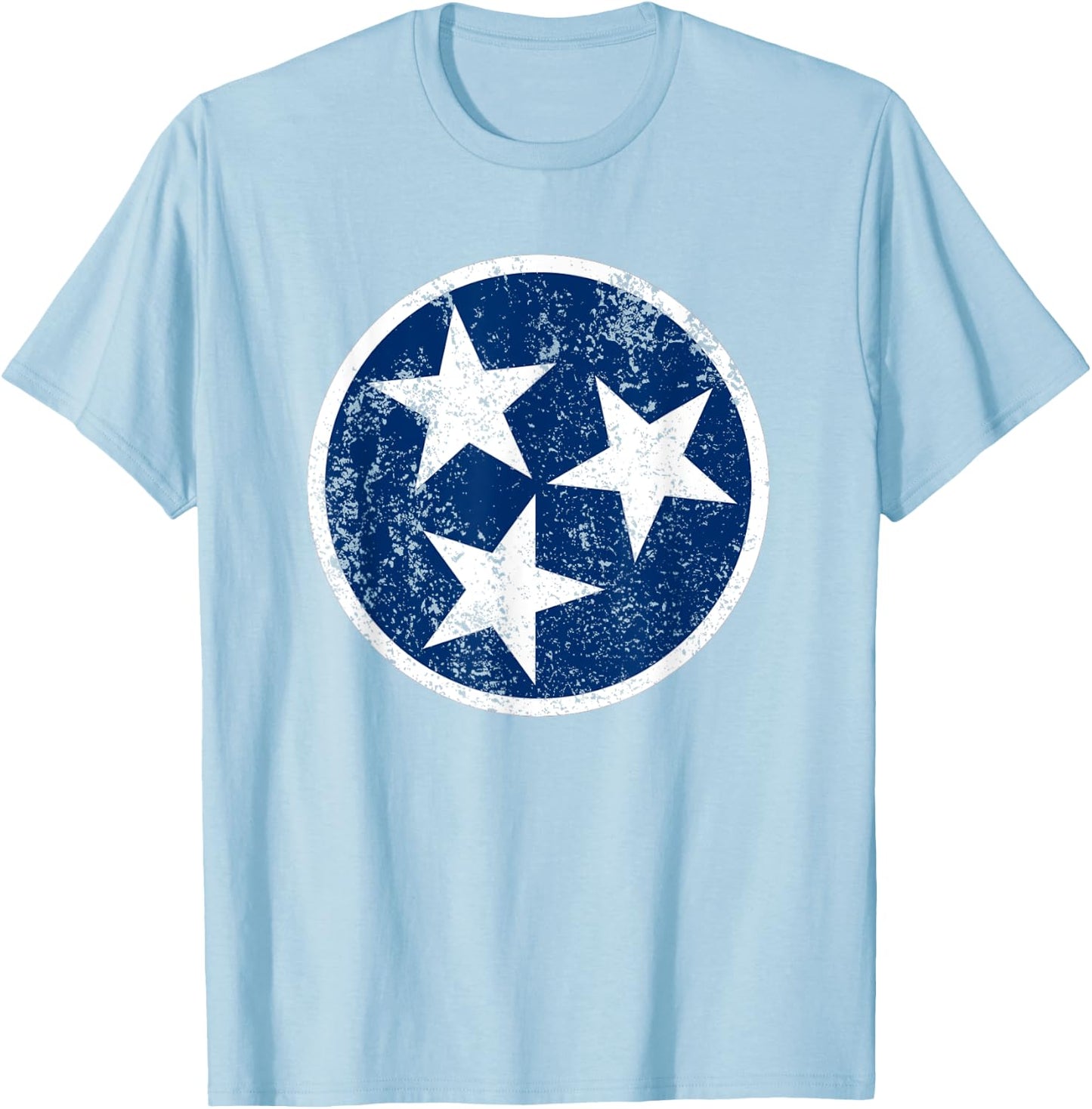 Tennessee Flag Star Logo Volunteer State Nashville T Shirt T-Shirt - T-Shirt | Light Blue