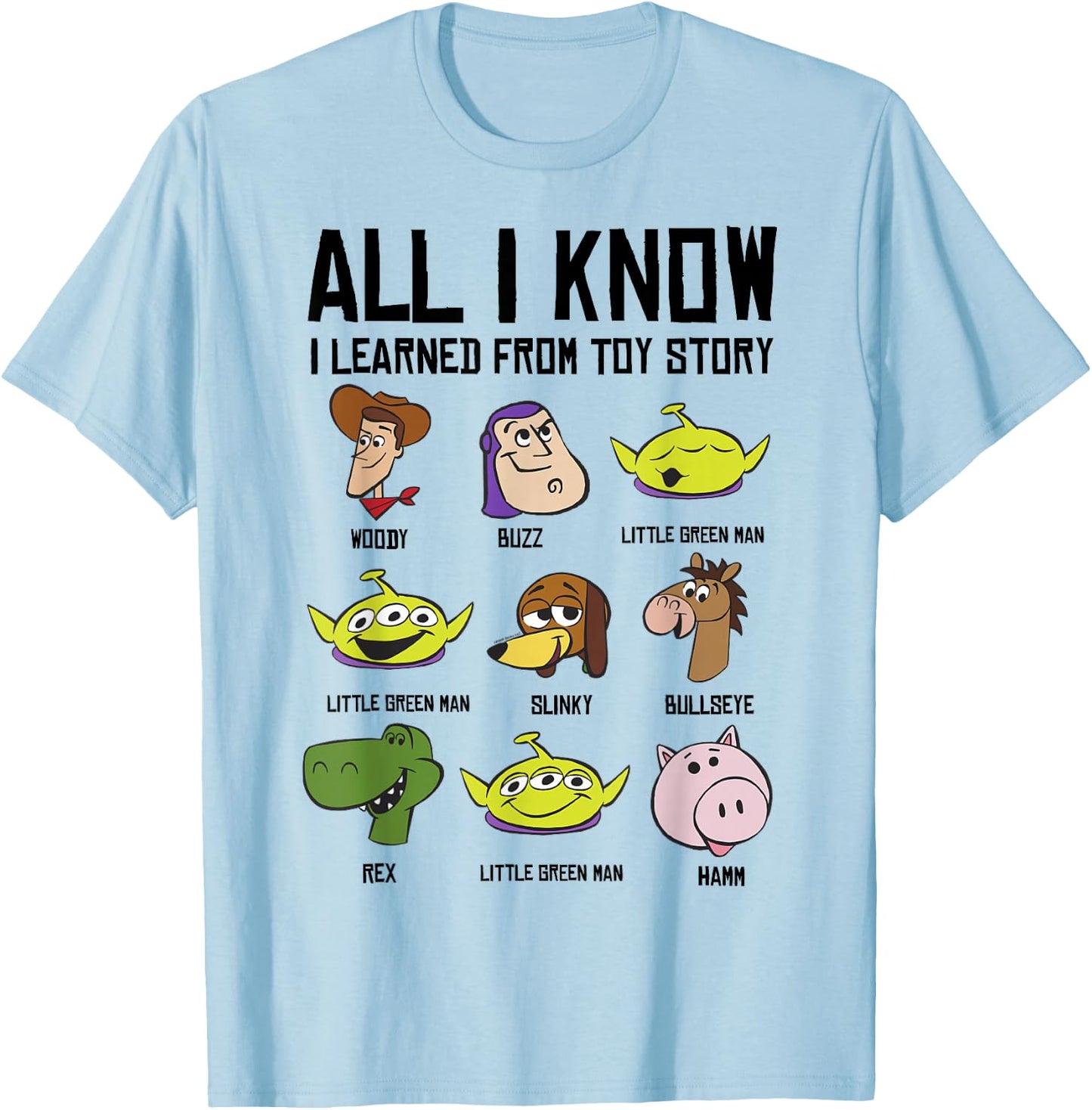Disney Pixar Toy Story All I Know I Learned From Toy Story T-Shirt - T-Shirt | Light Blue
