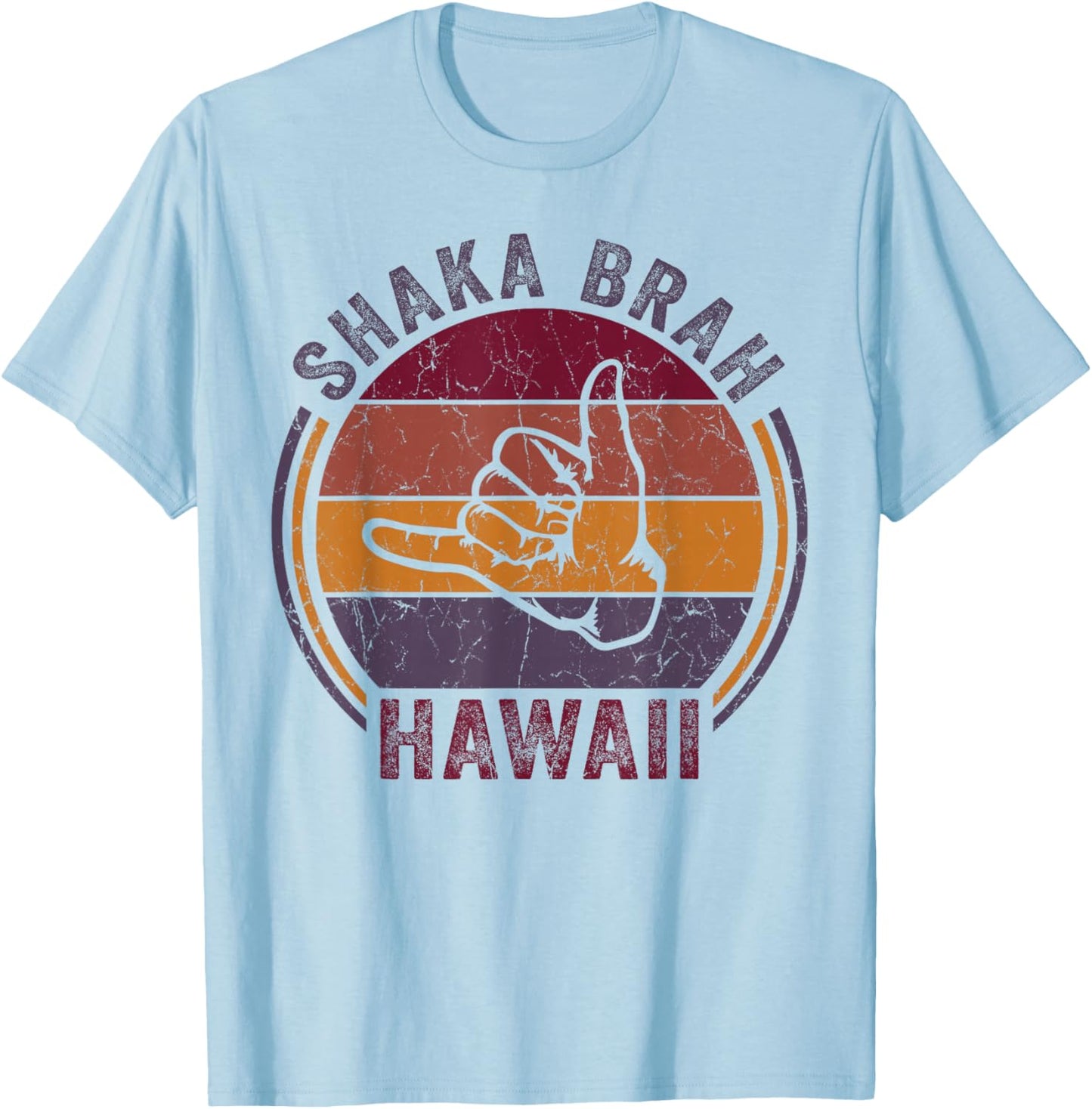Shaka Brah Sign Hand Gesture Surfer Hawaii T-Shirt - T-Shirt | Light Blue