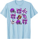 Purple Coquette Bow Football Game Day Women Girls Kids T-Shirt - T-Shirt | Light Blue