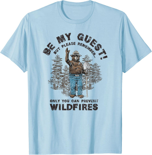 Smokey Bear Be My Guest Please Remember T-Shirt - T-Shirt | Light Blue