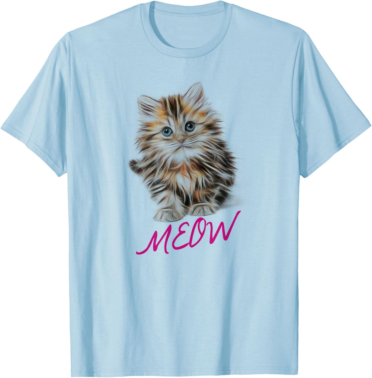 Cat Shirt Meow Kitty Funny Cats Mom And Cat Dad Gift T-Shirt - T-Shirt | Light Blue