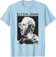 Elton John Official Black & White Photo T-Shirt - T-Shirt | Light Blue