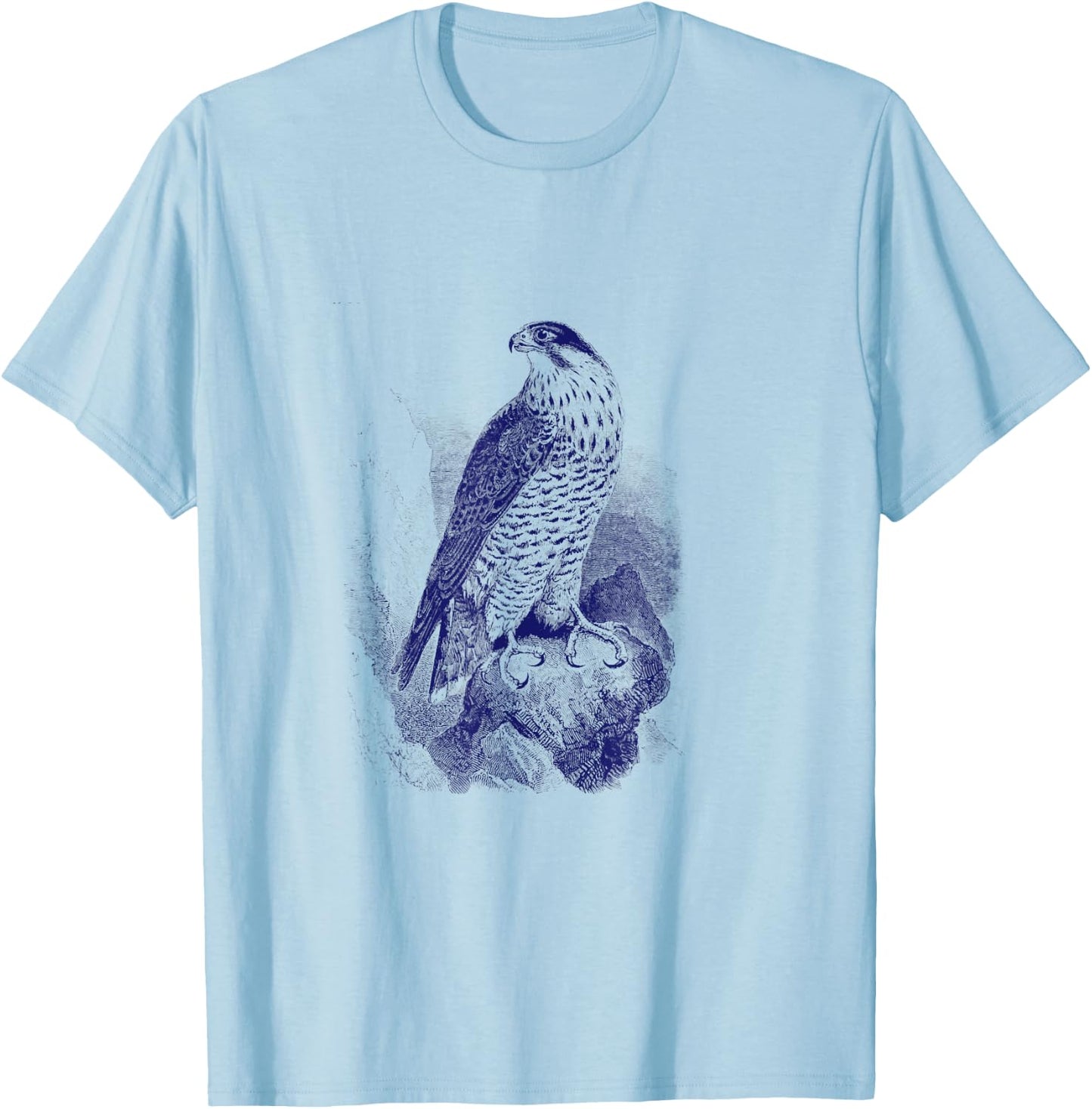 Falcon . Vintage Nature Falcon Bird T-Shirt - T-Shirt | Light Blue