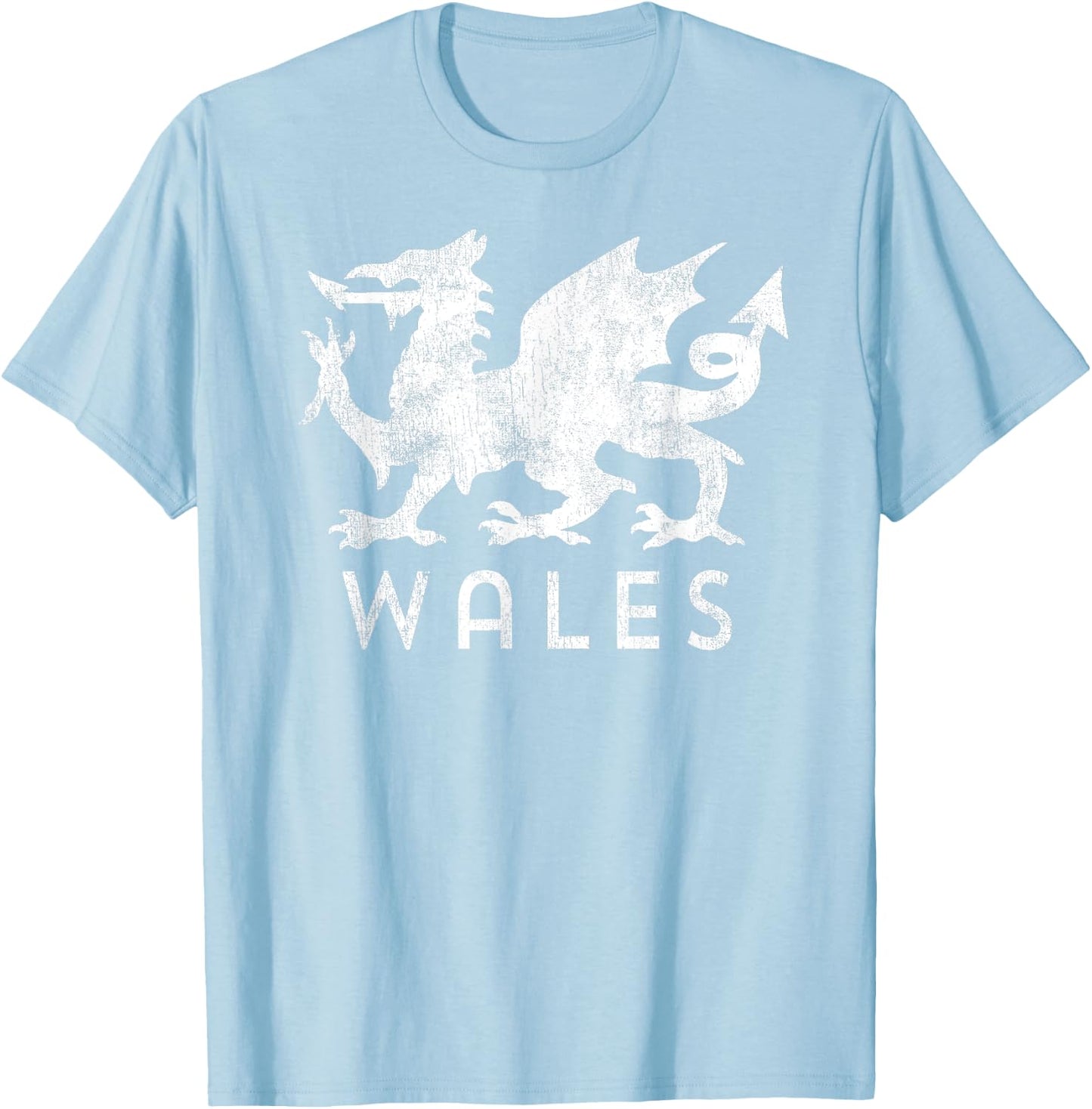 Rugby Welsh Red Dragon Flag of Wales T-Shirt - T-Shirt | Light Blue