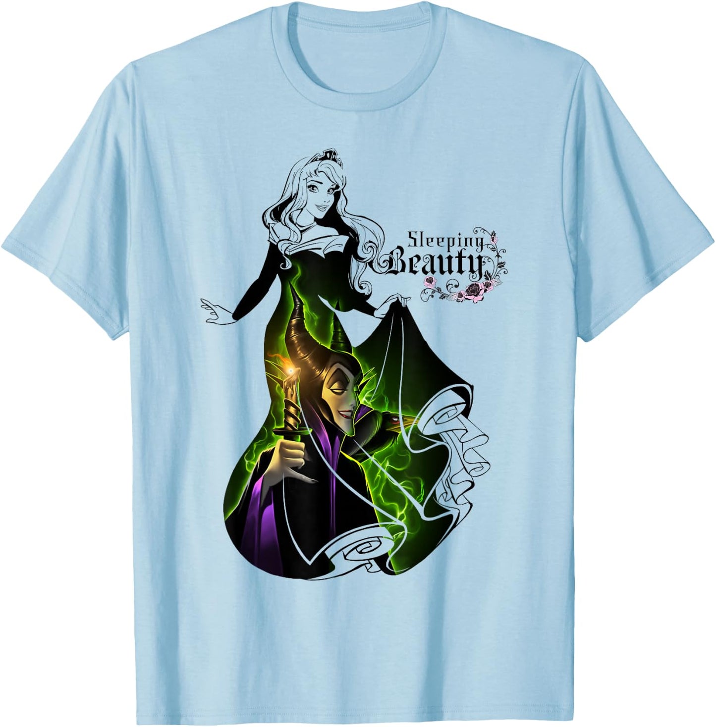 Disney Sleeping Beauty Aurora Dress With Maleficent T-Shirt - T-Shirt | Light Blue