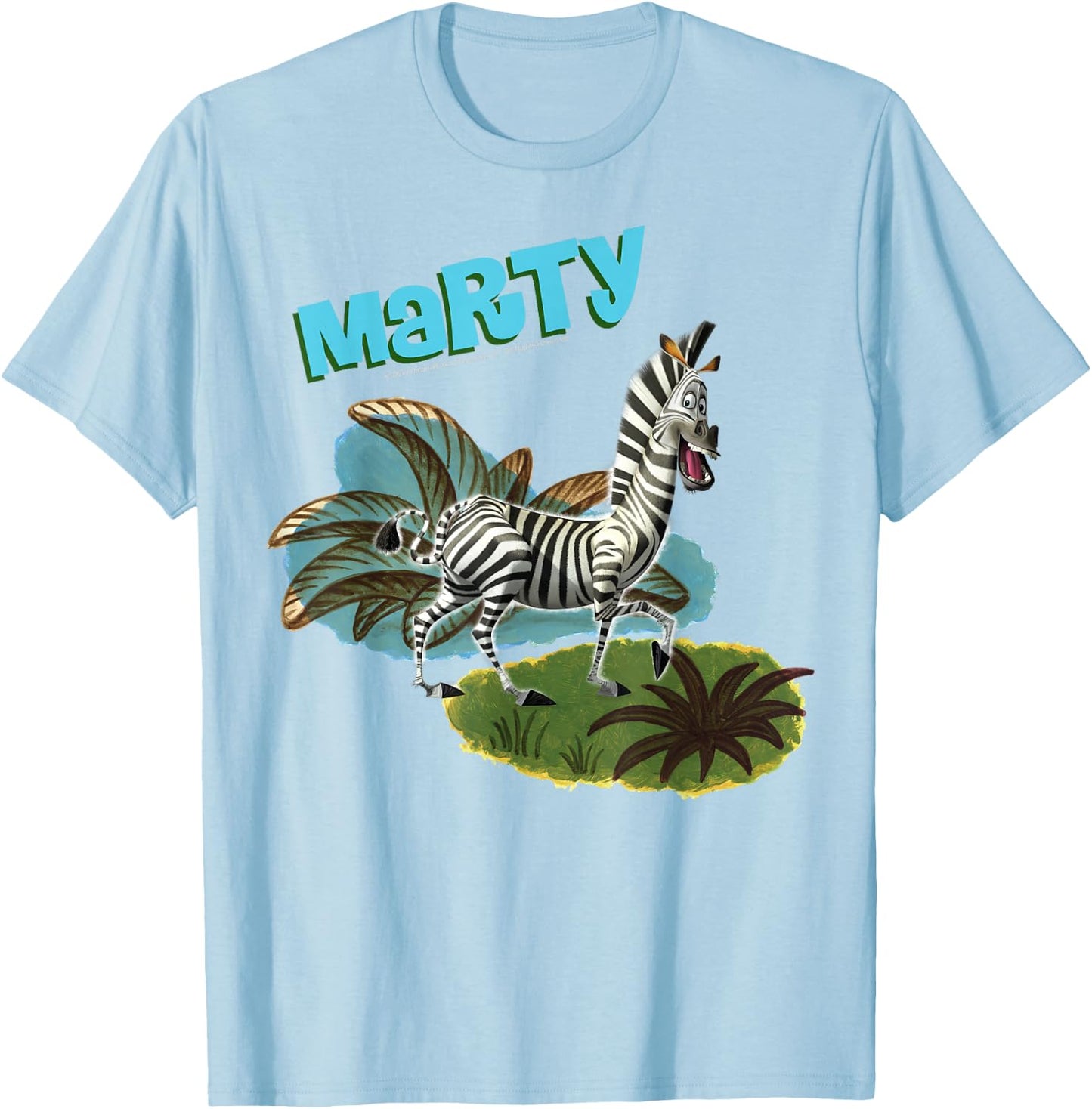 Madagascar Marty Painted Grass Poster T-Shirt - T-Shirt | Light Blue