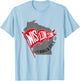 Trendy Wisconsin Badger State Vintage Logo T-Shirt - T-Shirt | Light Blue