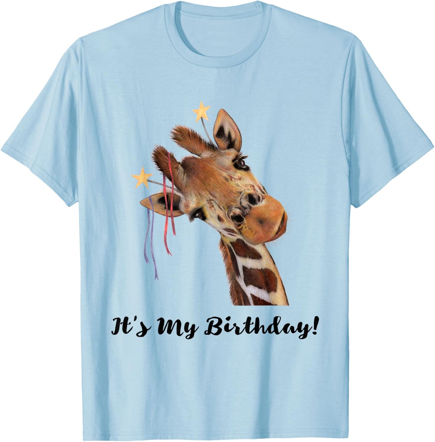 It's My Birthday Good Time Giraffe Party Animal T-Shirt - T-Shirt | Light Blue