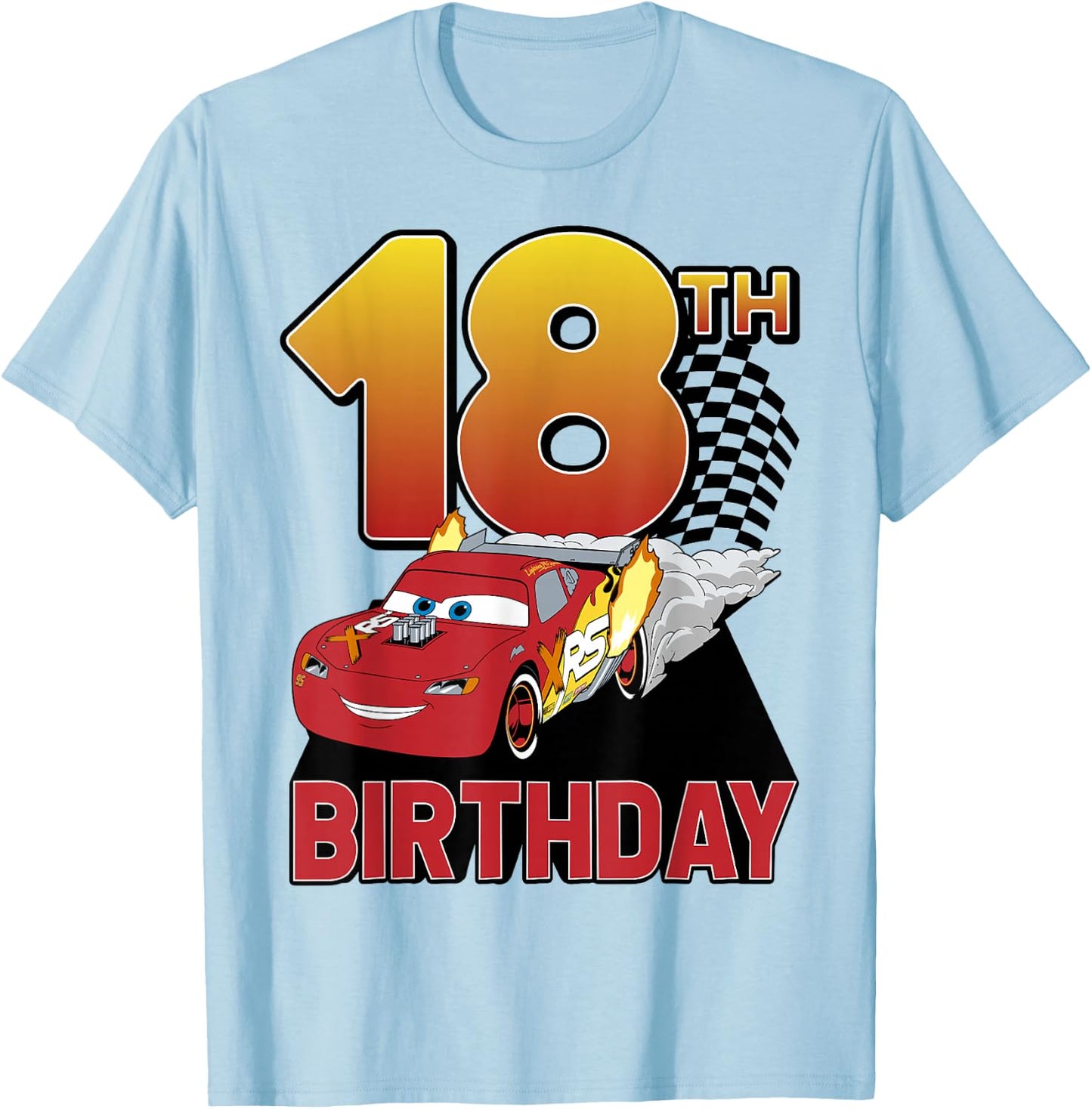 Disney Pixar Cars 18th Birthday Racer McQueen T-Shirt - T-Shirt | Light Blue