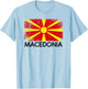 Macedonian Flag | Vintage Made In Macedonia Gift T-Shirt - T-Shirt | Light Blue