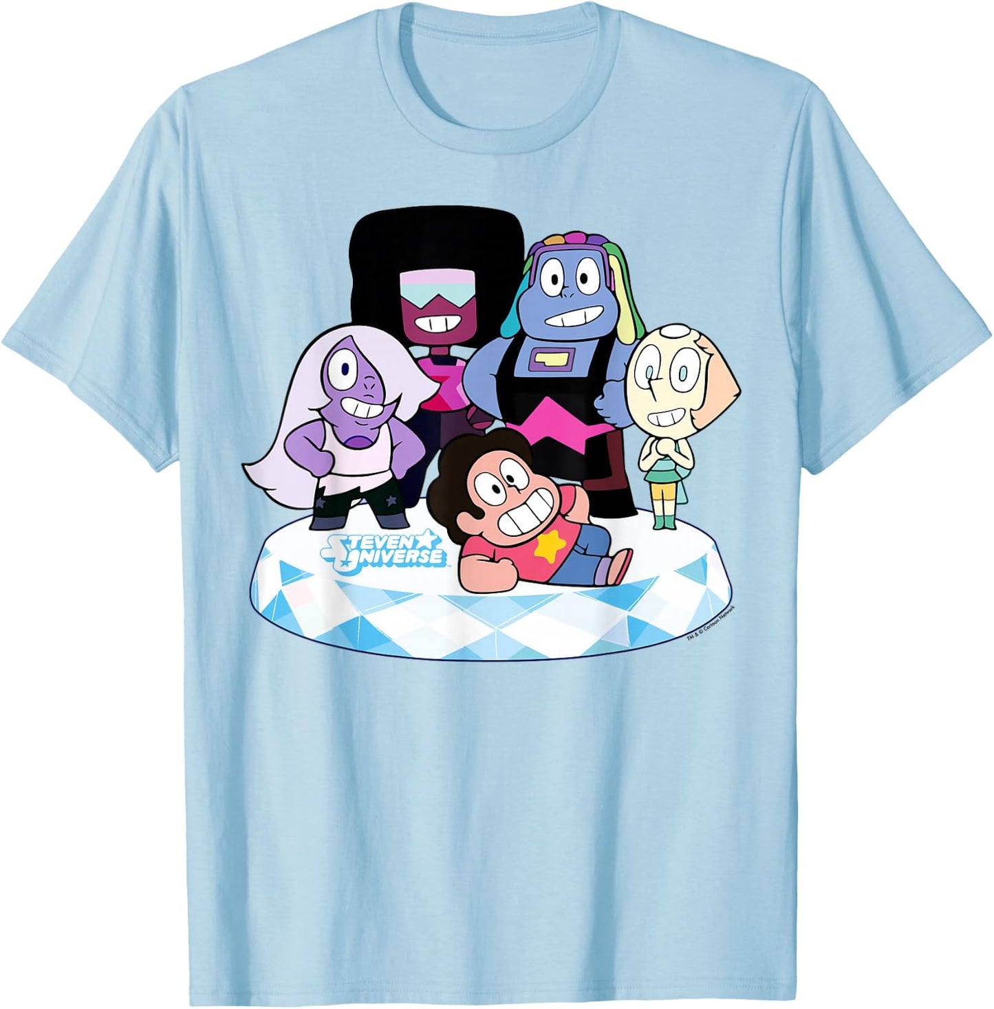 Stevens Universe Group Shot of All Gems Graphic T-Shirt - T-Shirt | Light Blue