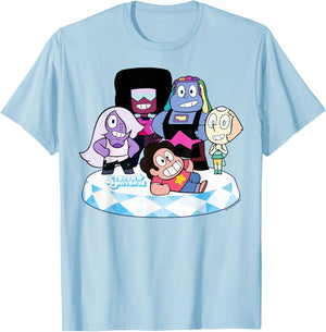 Stevens Universe Group Shot of All Gems Graphic T-Shirt - T-Shirt | Light Blue