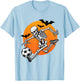 Skeleton Playing Soccer Player Fan Halloween Lazy Costume T-Shirt - T-Shirt | Light Blue