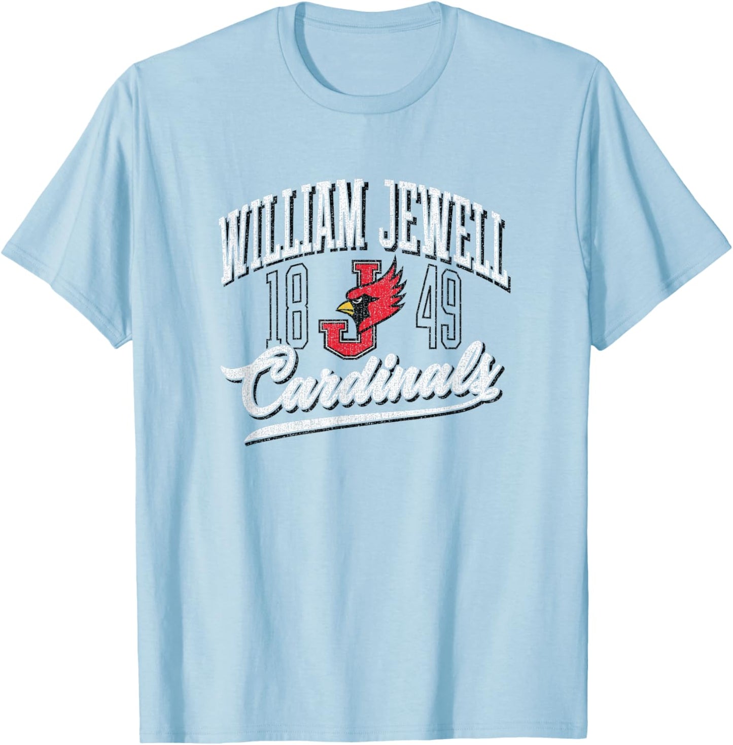 William Jewell College Cardinals Vintage Script Emblem T-Shirt - T-Shirt | Light Blue