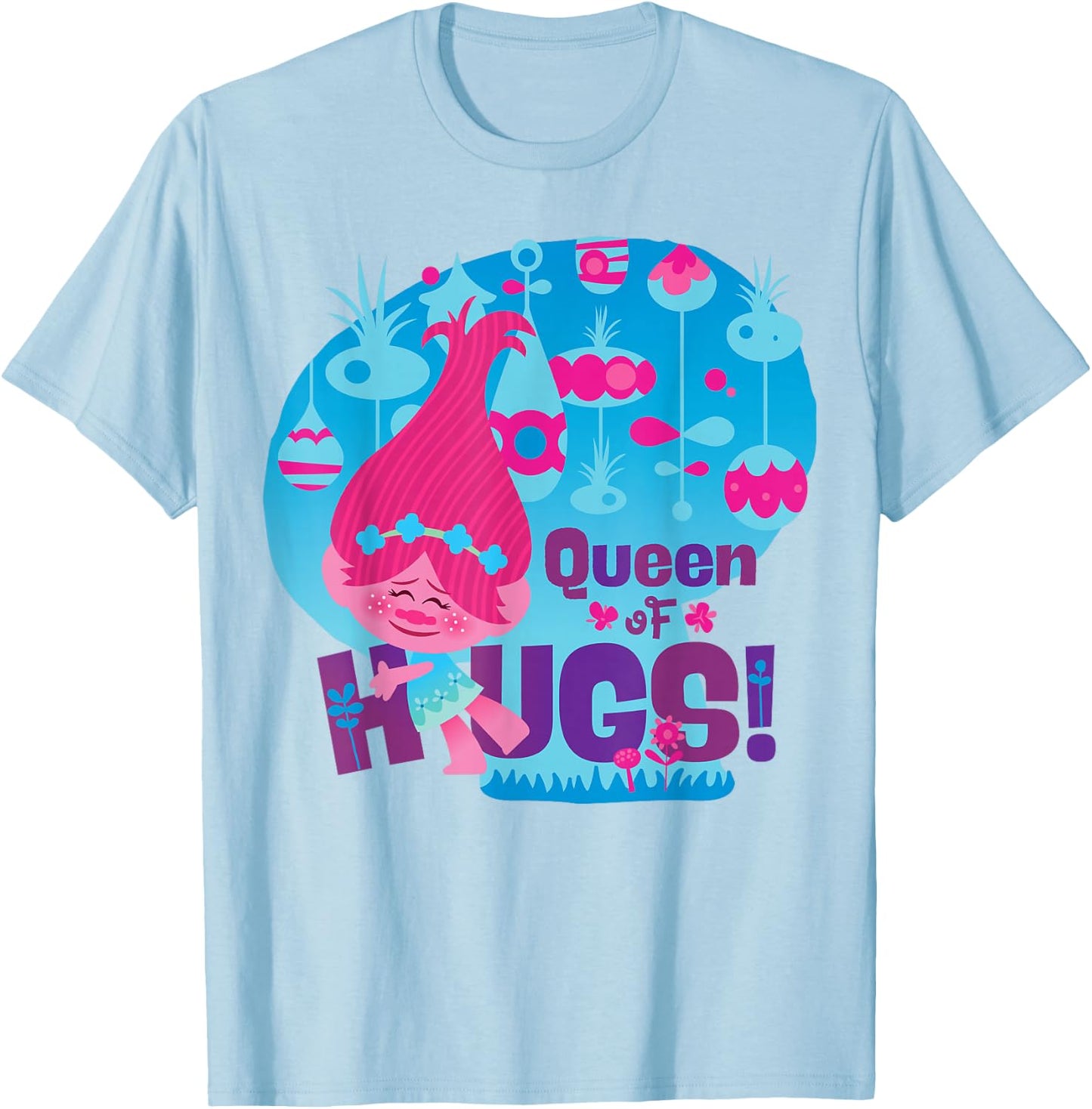 DreamWorks Trolls Queen of Hugs! Poppy T-Shirt - T-Shirt | Light Blue
