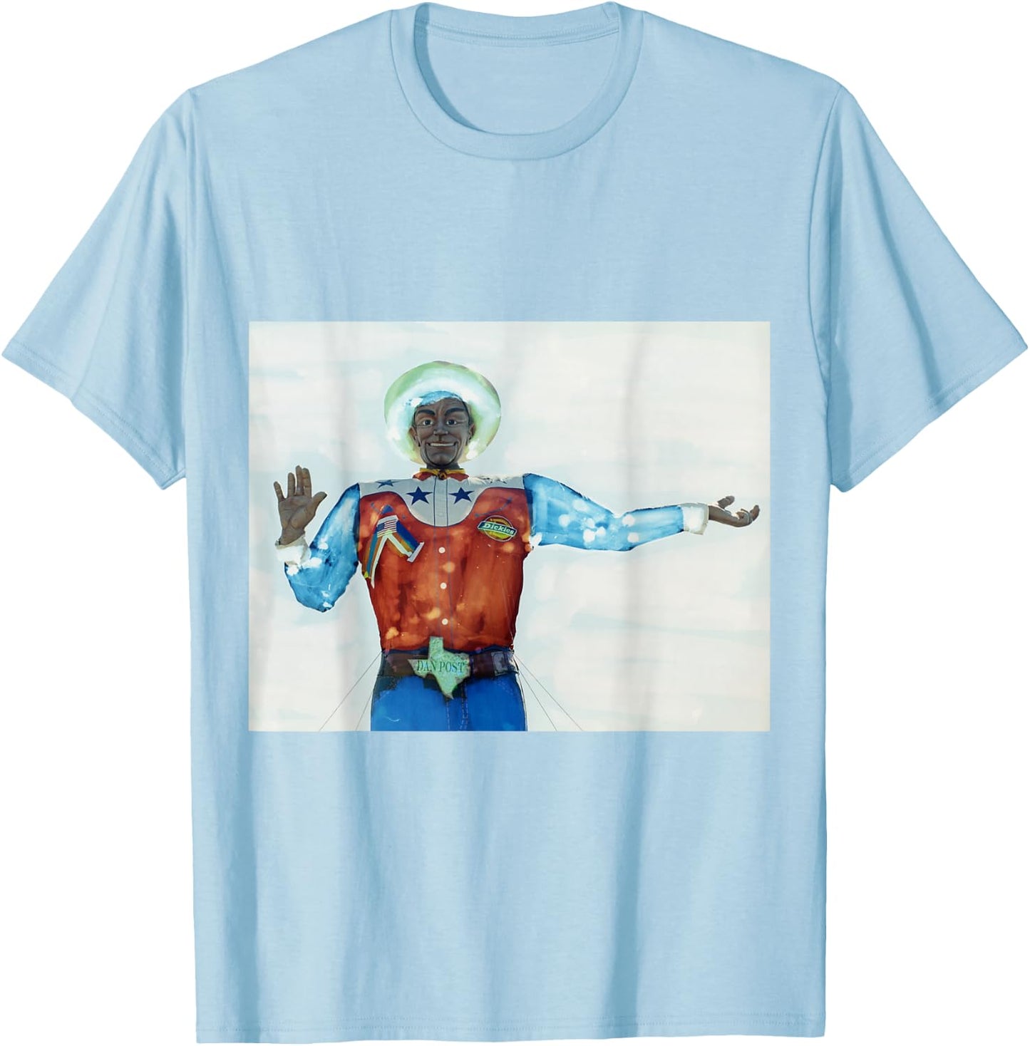 Howdy Big Tex State Fair Texas Painted Negative T-Shirt - T-Shirt | Light Blue