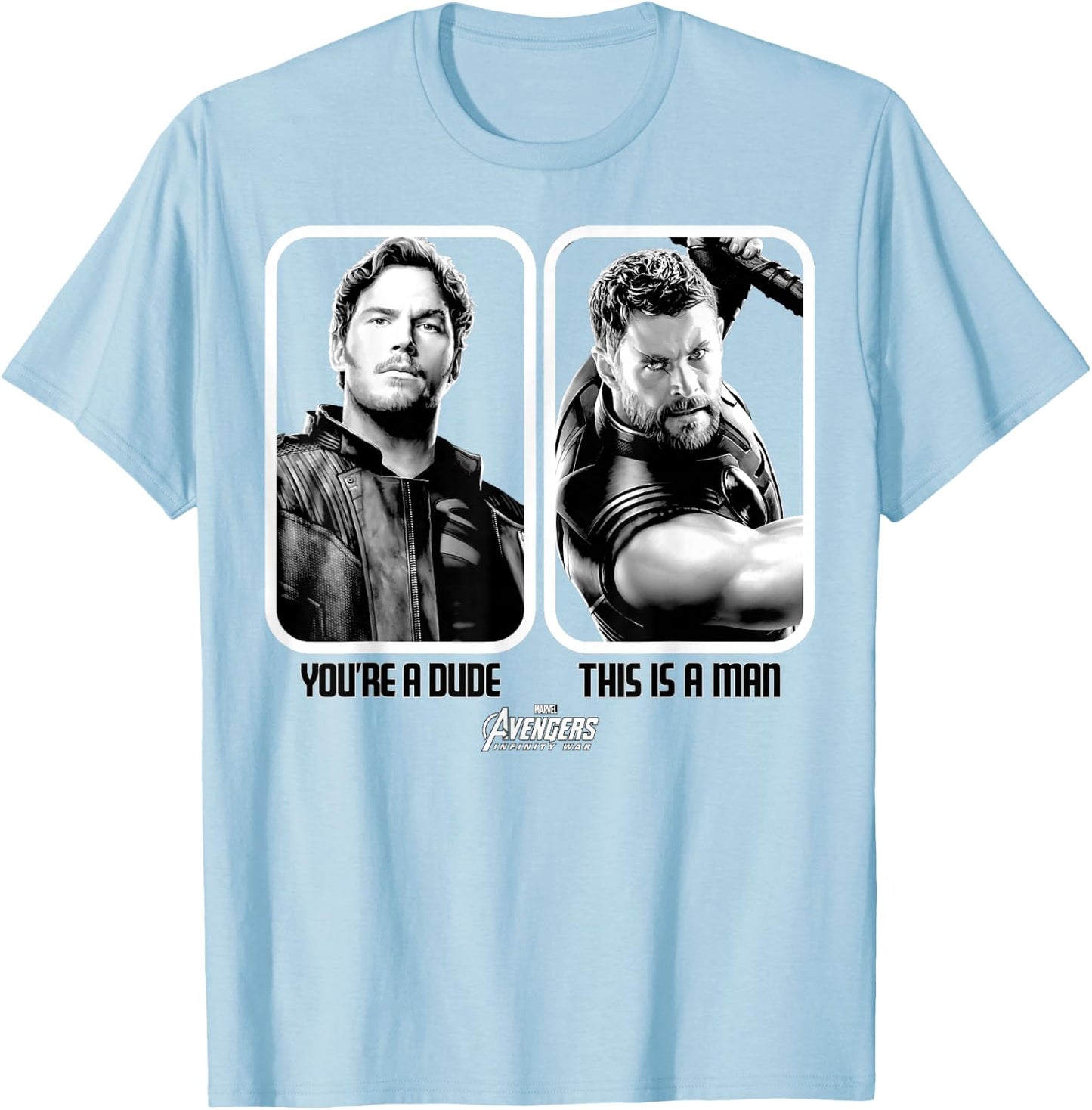 Marvel Infinity War Star-Lord Thor is A Man Graphic T-Shirt - T-Shirt | Light Blue