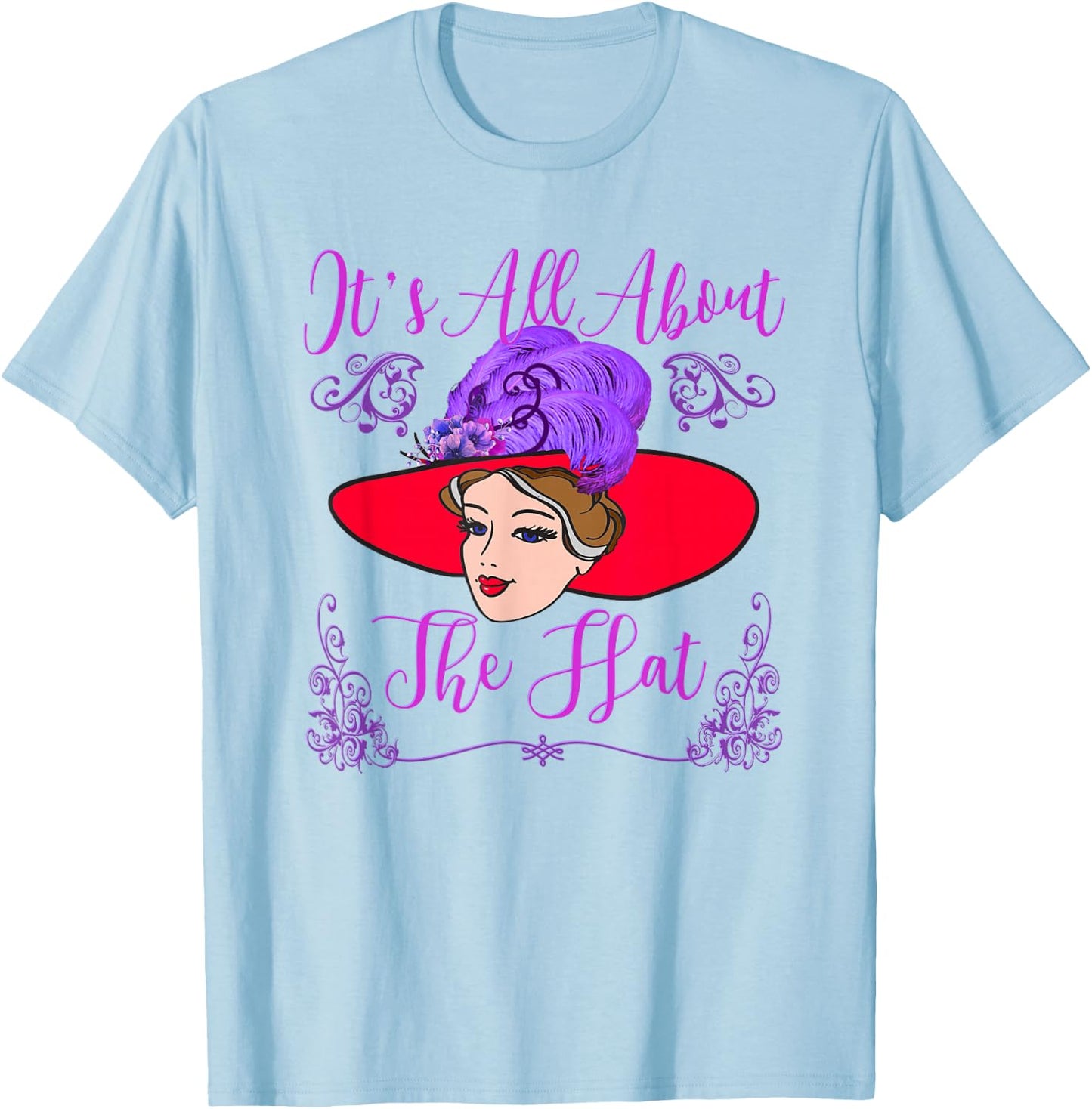Red Hat It's All About the Hat Vintage Style T Shirt T-Shirt - T-Shirt | Light Blue