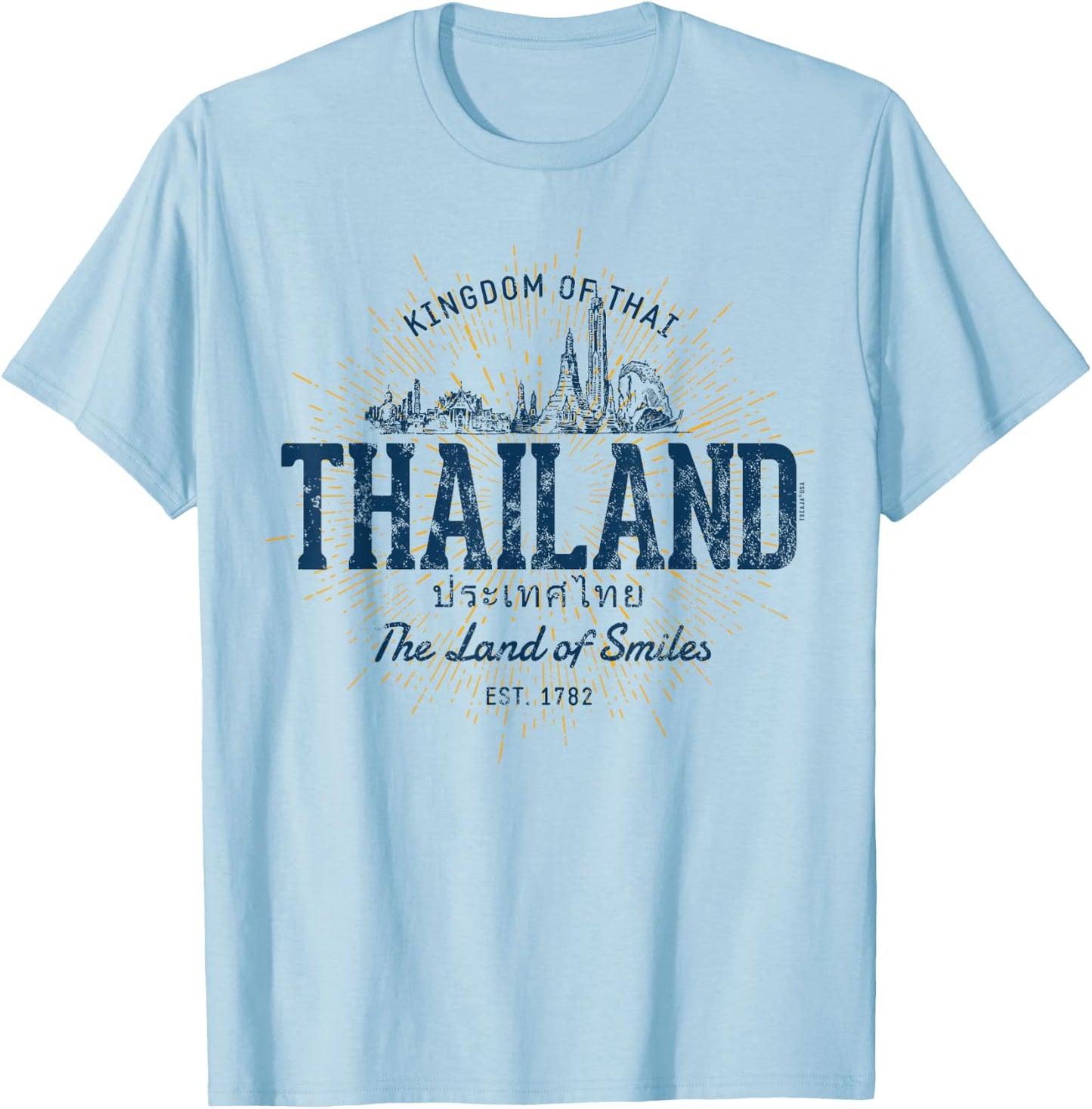 Vintage Thailand Retro T-Shirt - T-Shirt | Light Blue