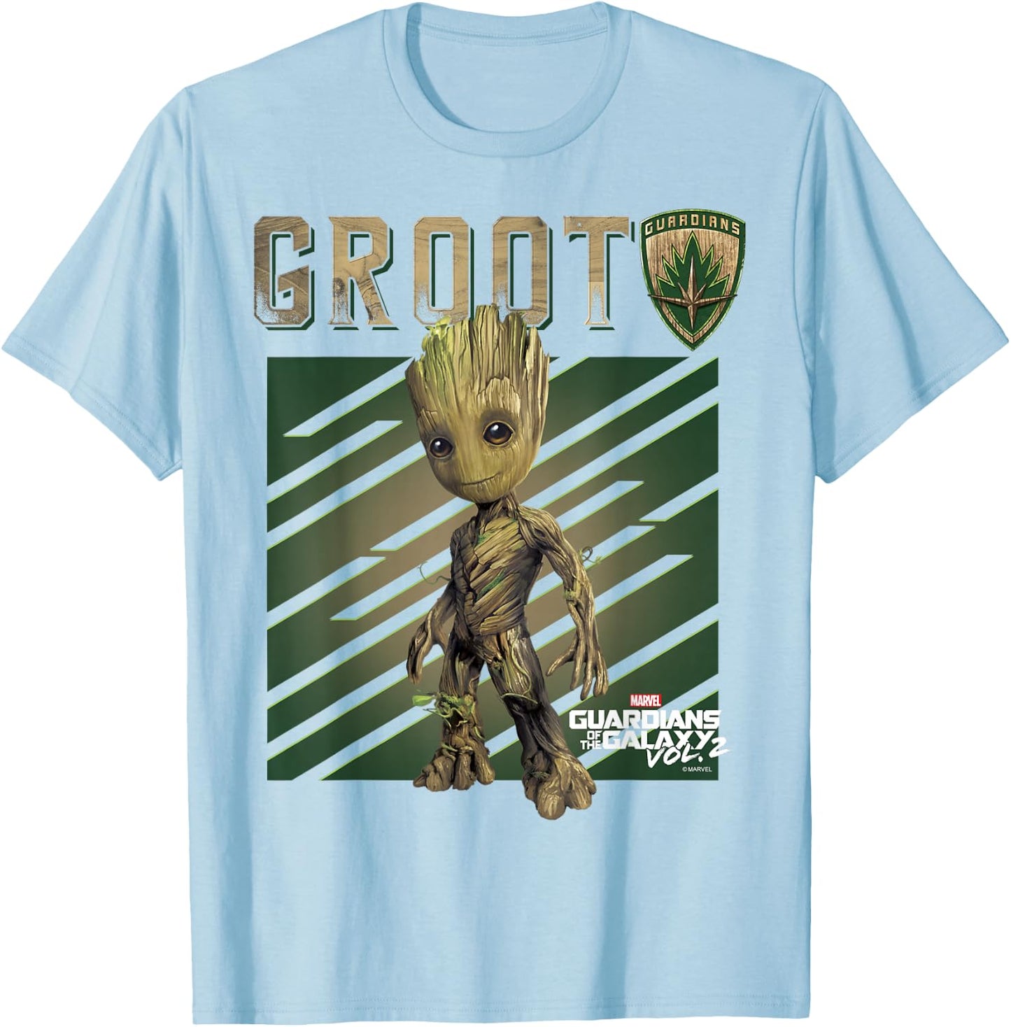 Marvel Guardians Vol. 2 Baby Groot Shield Graphic C1 T-Shirt - T-Shirt | Light Blue