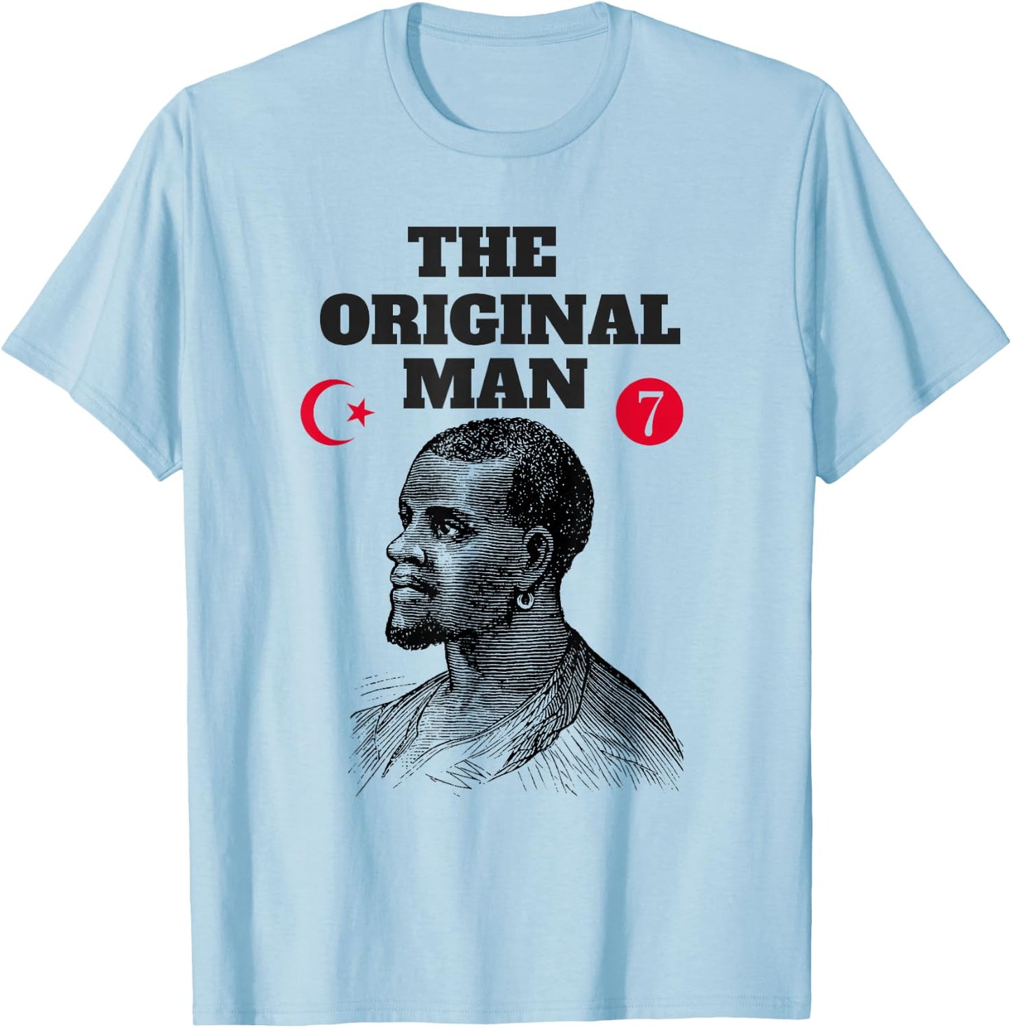 The Original Man - Moorish 5 Percent Allah 7 T-Shirt - T-Shirt | Light Blue