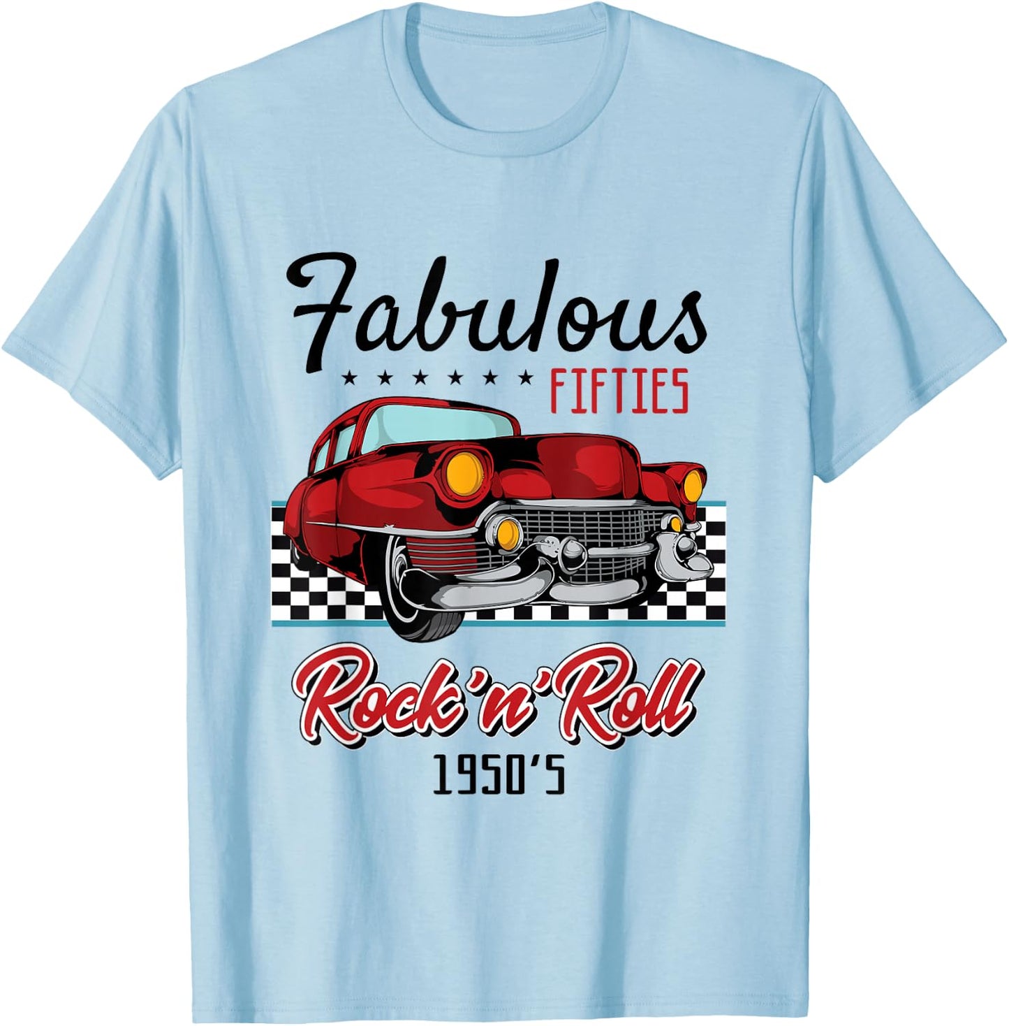 50s Rockabilly Vintage 1950s Clothing Men T-Shirt - T-Shirt | Light Blue