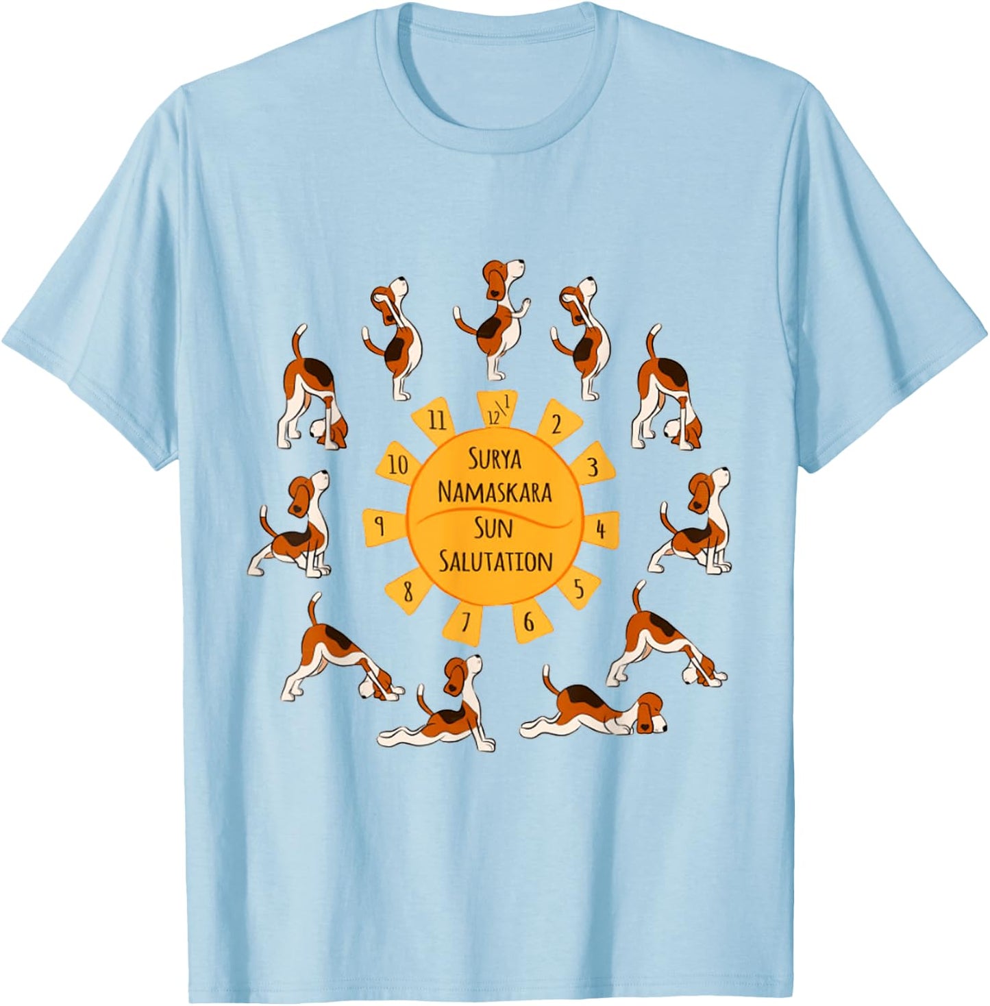 Sun Salutation Dog Puppy Pet Lover Yoga Meditation Women Girls Kids T-Shirt - T-Shirt | Light Blue