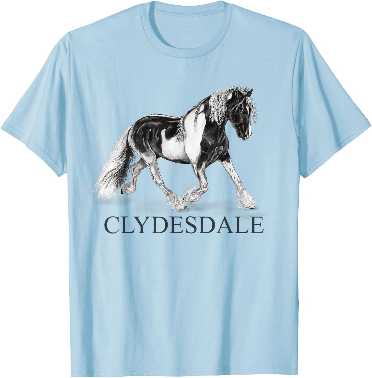 Clydesdale Equestrian Horse Lover T-Shirt - T-Shirt | Light Blue