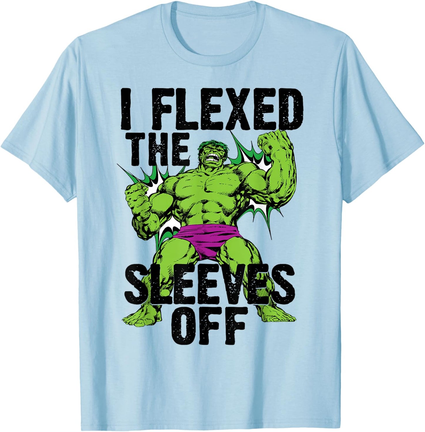 Marvel The Incredible Hulk I Flexed The Sleeves Off This T-Shirt - T-Shirt | Light Blue